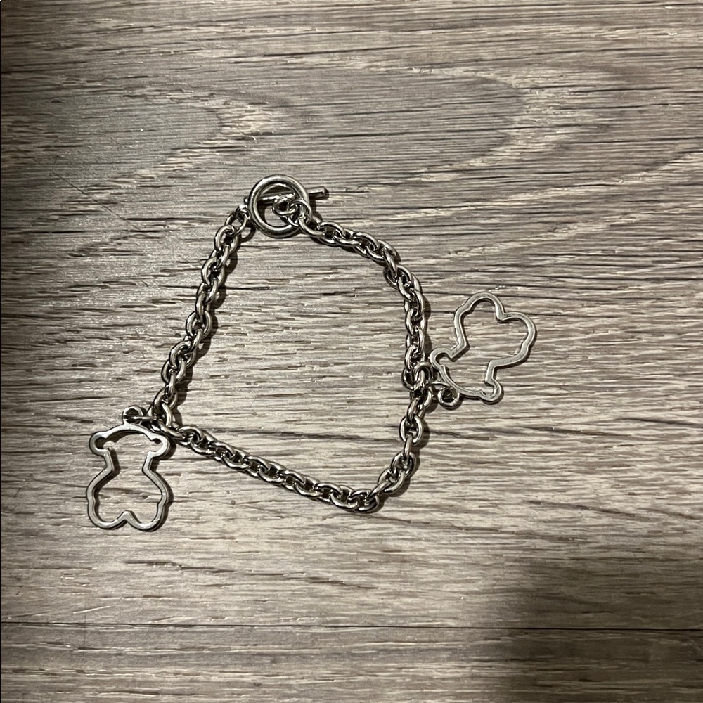 Tous Silver Bracelet with Bear Charms